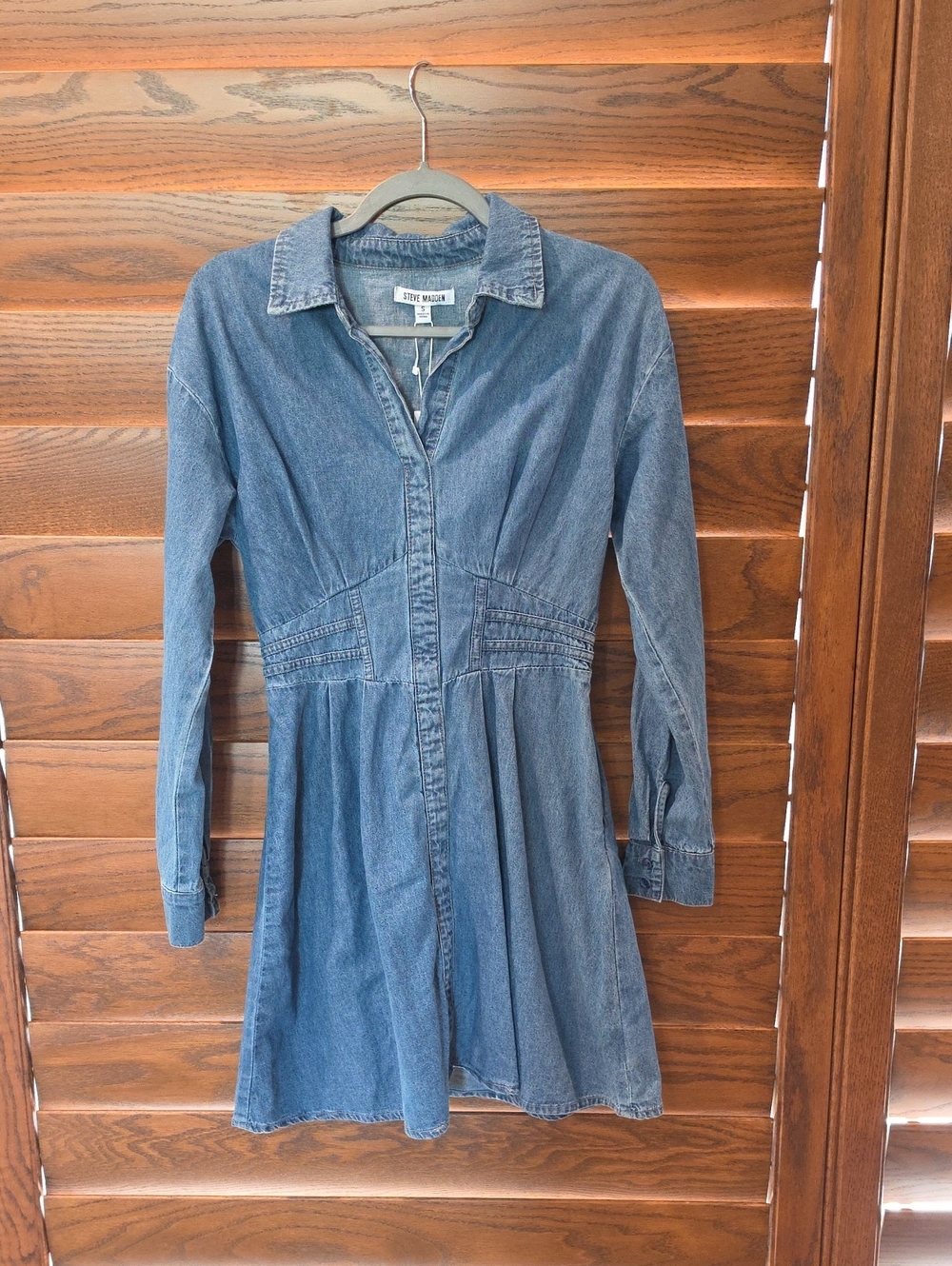 Steve Madden Light Blue Denim Shirt Dress